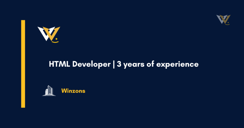 HTML Developer | 3 years of experience