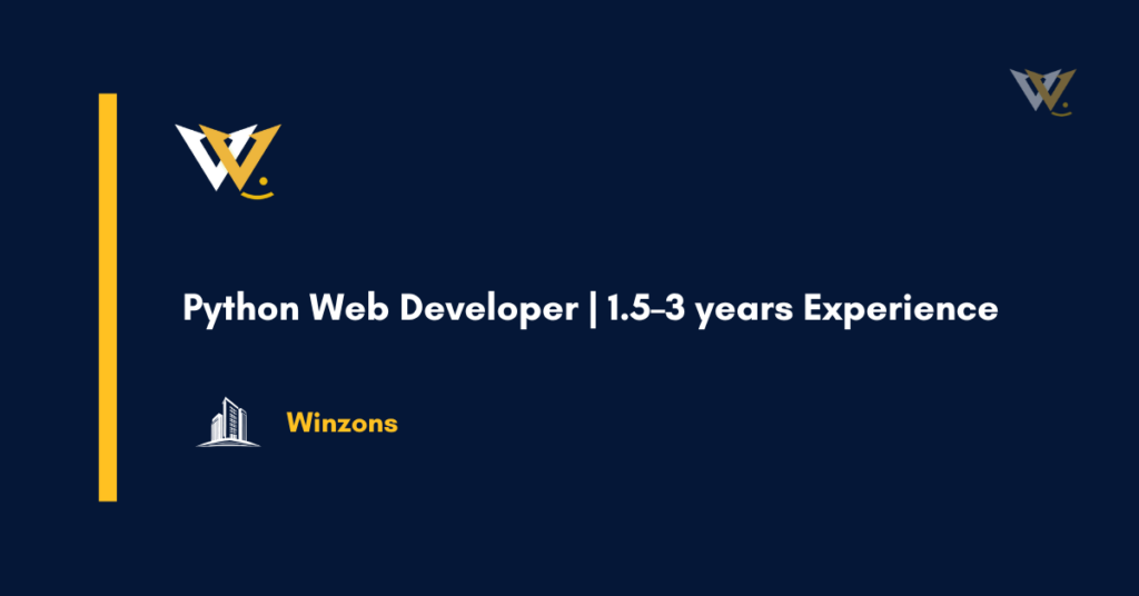 Python Web Developer | 1.5–3 years Experience