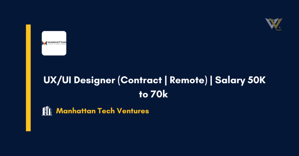 UXUI Designer (Contract Remote) Salary 50K to 70k