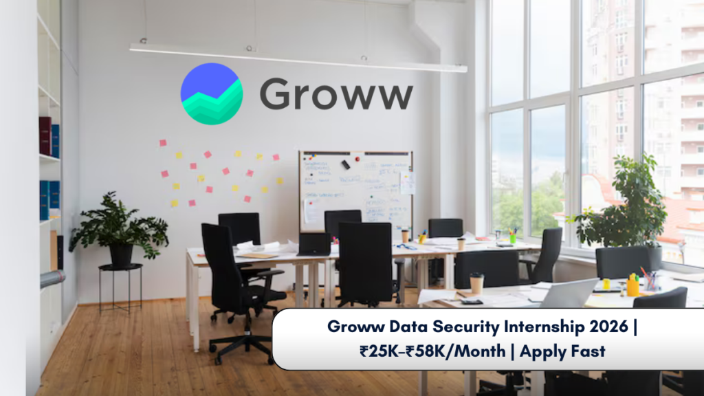Groww Data Security Internship 2026 ₹25K–₹58KMonth Apply Fast